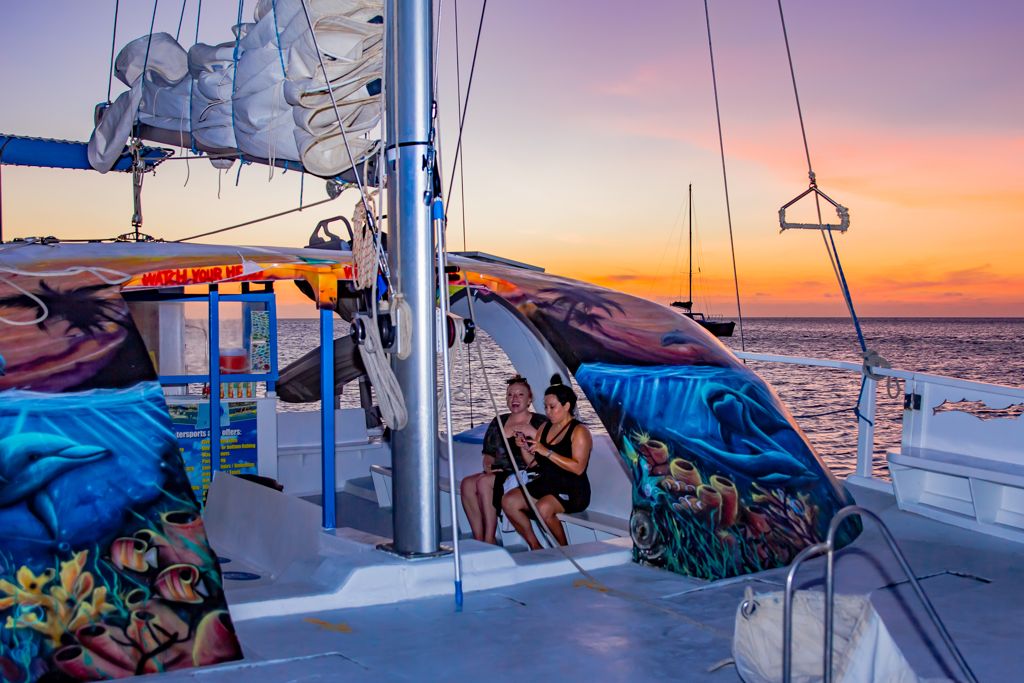 Visitaruba Com Delphi Catamaran Dolphin Sunset Cruise